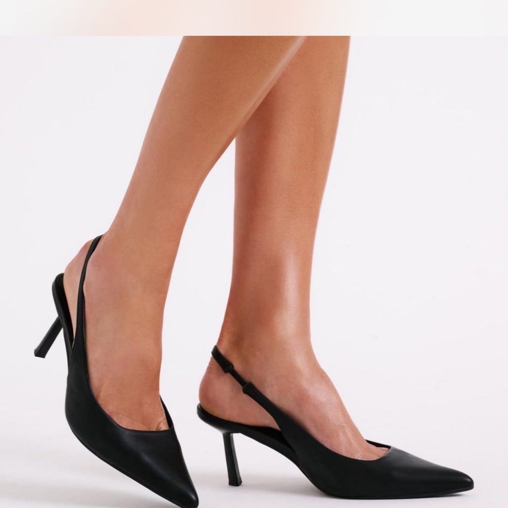 Meshki Dasha Chic Black Slingback Heels